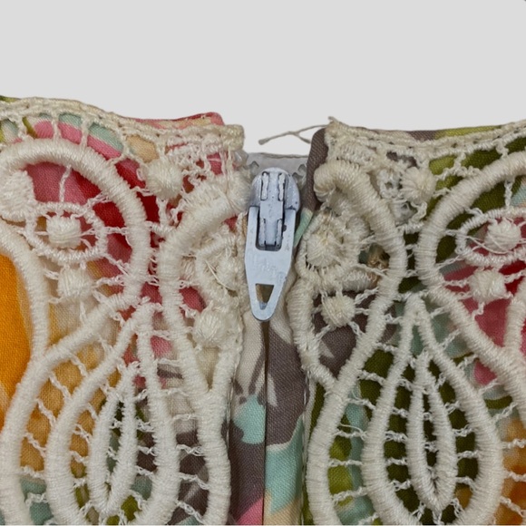 Vintage 60s Multicolor Floral Appliqué Maxi Dress Small - Picture 5 of 7